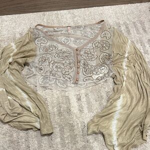 Free People Boho Overlay Top S